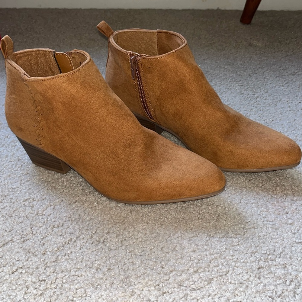 Old Navy Tan Suede Ankle Boots